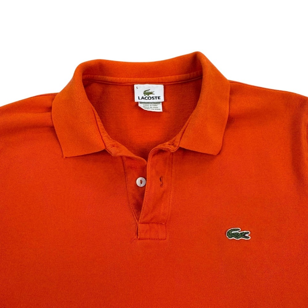 Lacoste Polo Shirt Mens Large Orange Pique Cotton Logo Short Sleeve Casual Top